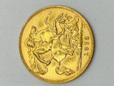 George V gold half sovereign, 1913