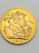 George V gold sovereign, 1911