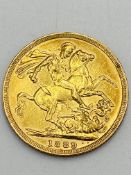 Victorian gold sovereign, 1889