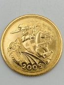 Elizabeth II gold sovereign, 2005