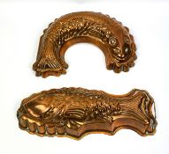 A pair of early 20th century copper jelly moulds