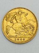 George V gold half sovereign, 1909
