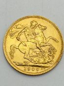 Edwardian gold sovereign, 1909