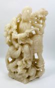A large 19th century Chinese well carved soapstone figure