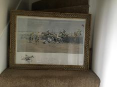 Snaffles print 'The Grand National Canal Turn', signed