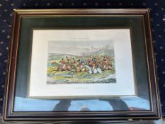 Five large framed hunting prints