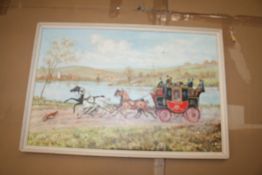Oil painting , London to York Coach 19x29