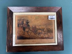 Coloured picture 'Three Blind Un's & a Bolter' by R Ackermann published in 1833