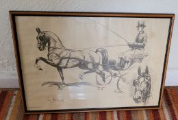 Print of a Hackney and show wagon dated 1976
