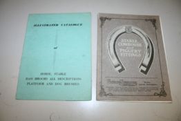 Two catalogues, Stable Cowhouse & Piggery fittings by Carron c.1900 and Vale Bros Grooming Brushes