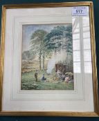 George Howard, 9th Earl of Carlisle, watercolour of a Gypsy Camp