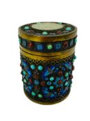 An attractive late 19th century Chinese cylindrical box and cover