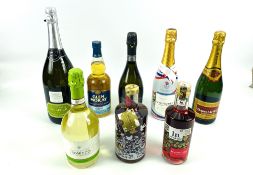 Eight bottles of wines and spirits