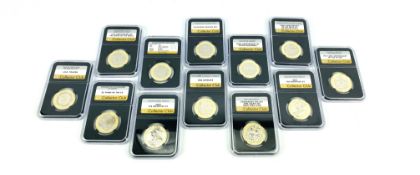 A part cased £2 collectors club collection of uncirculated coins