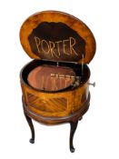 A quality contemporary American made Porter circular playing disc music table