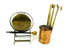 Two items to include a graduated set of five cylindrical copper measures