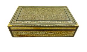 A large Eastern table box with inlaid decoration throughout