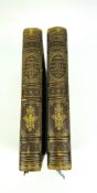 Decorative leather bound books, Volumes I and II of Illustrations of English and Scottish History