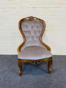 A reproduction Victorian style small spoon back chair