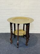 A 1920's Oriental hard wood fold up occasional table