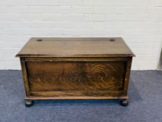 A 1940's oak topped blanket box