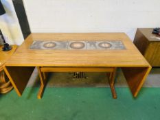 A large and unusual Scandinavian style mid century teak extending dining table