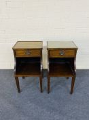 A pair of mahogany single drawer night stands