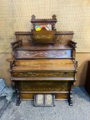 A late 19th century walnut pedal organ
