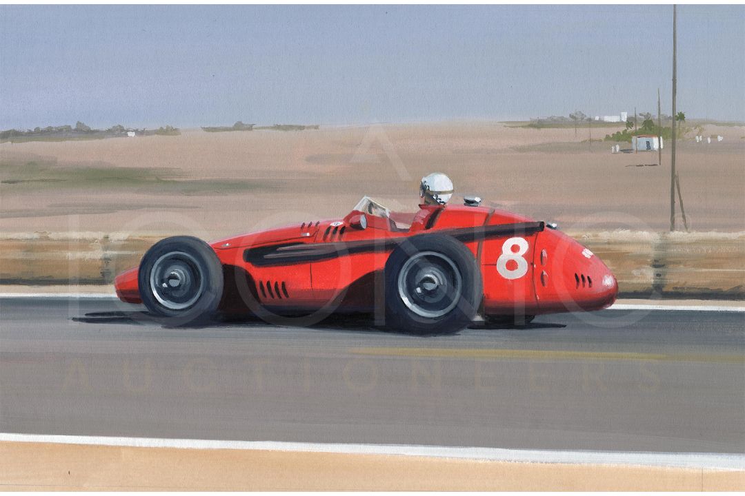 Jean Behra's Maserati 250F at the Moroccan Grand Prix 1957 by Martin Tomlinson - Image 1 of 2