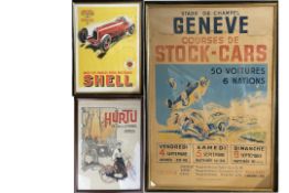 Three Large Early 20th Century Motoring Reproduction Posters