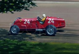 Tazio Novulari's Alfa 8C Winning at the 1936 Hungarian Grand Prix by Martin Tomlinson