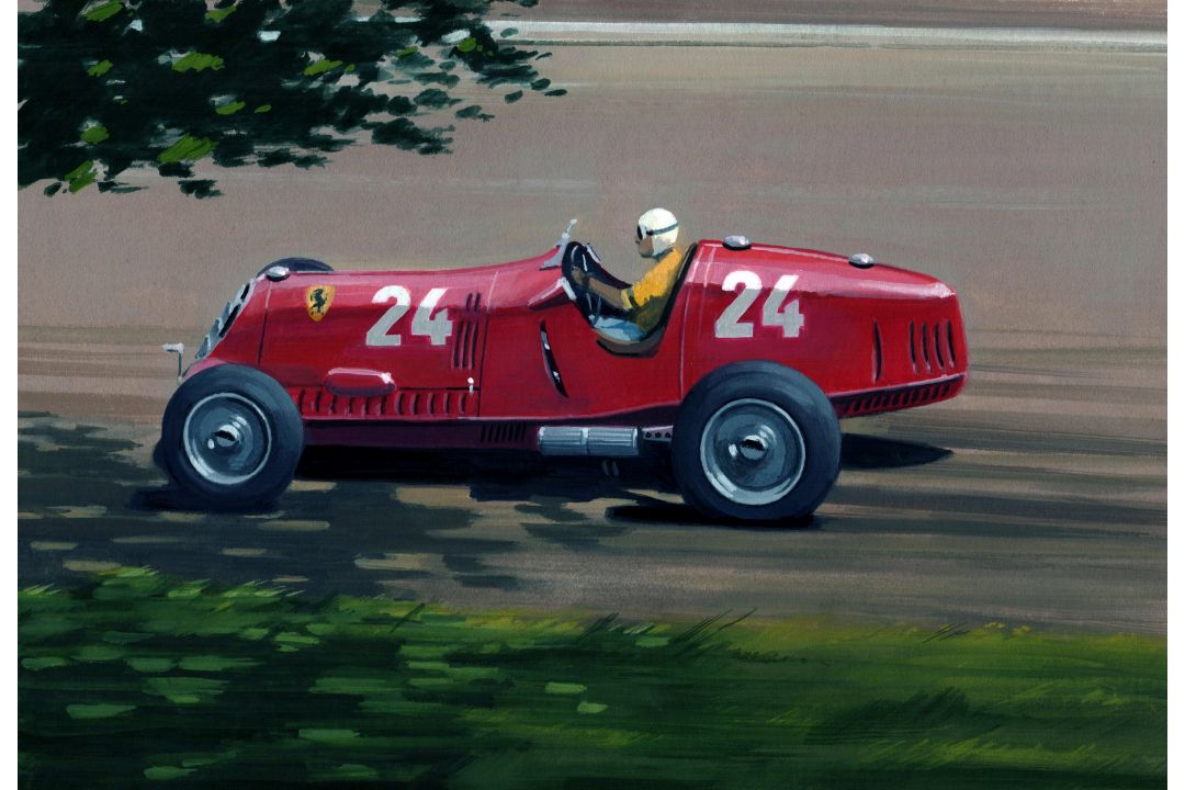 Tazio Novulari's Alfa 8C Winning at the 1936 Hungarian Grand Prix by Martin Tomlinson - Image 2 of 2
