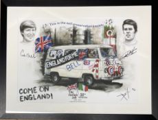'Come on England' Geoff Hurst and Colin Bell Signed Limited Edition Print