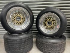 A Set of Four BBS Centrelock Split Rim Alloy Wheels for a Porsche 911 RSR