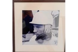 Sir Stirling Moss-Signed 'Monday April 23 1962' Monocrome Portrait by Michael Cooper