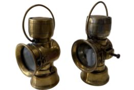 A Pair Of Brass Veteran/Edwardian Motor Car Side Lamps