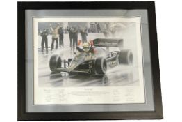'Birth of a Legend' Ayrton Senna by Robert Tomlin. Team-Signed Limited Edition Print