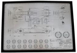 2014 Mercedes-AMG Petronas Multi-Signed Technical Drawing