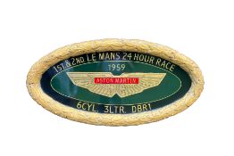 Hand-Painted Laurel Leaf Edged Aston Martin at Le Mans Celebratory Oval