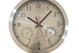 Official Mercedes-Benz Brushed Aluminium Wall Clock