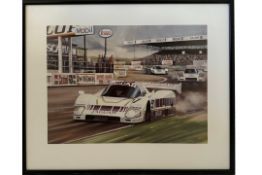 A Rare 1986 Silk Cut Jaguar XJR-6 Print by Graham Turner