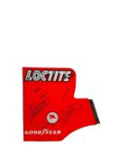 1995 McLaren MP4-10 Rear End Wing Plate Signed by Mika Haikkonen and David Coulthard