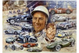 Original Artwork 'Still Going Strong at 80' Sir Stirling Moss OBE-Signed by Craig Warwick