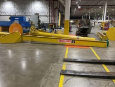 ABELL-HOWE 1/2 TON JIB CRANE WITH R&M ELECTRIC CHAIN HOIST – APPROX. 22' REACH, 18' HEIGHT