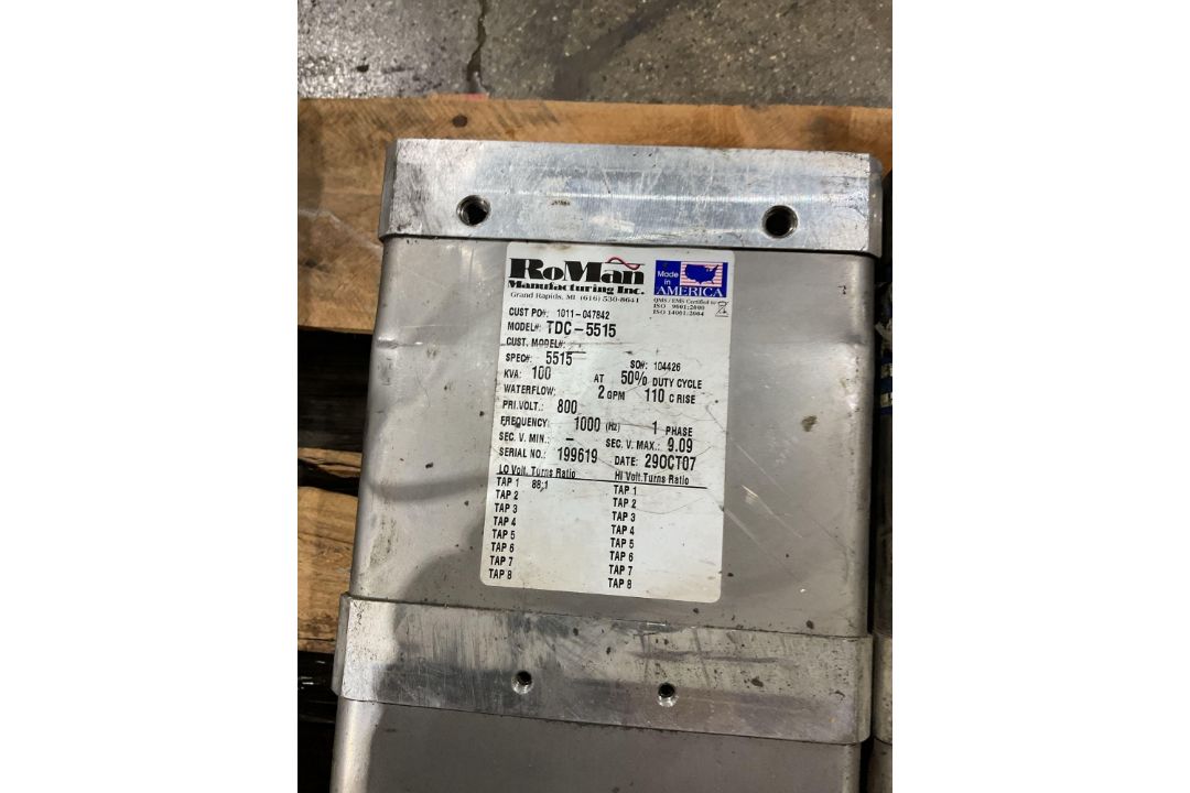 RoMan Manufacturing TDC-5515 800V 100 KVA RESISTANCE WELDING TRANSFORMER USED LOT OF 2 - Image 4 of 10