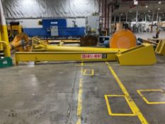 ABELL-HOWE 1/2 TON JIB CRANE WITH R&M ELECTRIC CHAIN HOIST – APPROX. 22' REACH, 18' HEIGHT