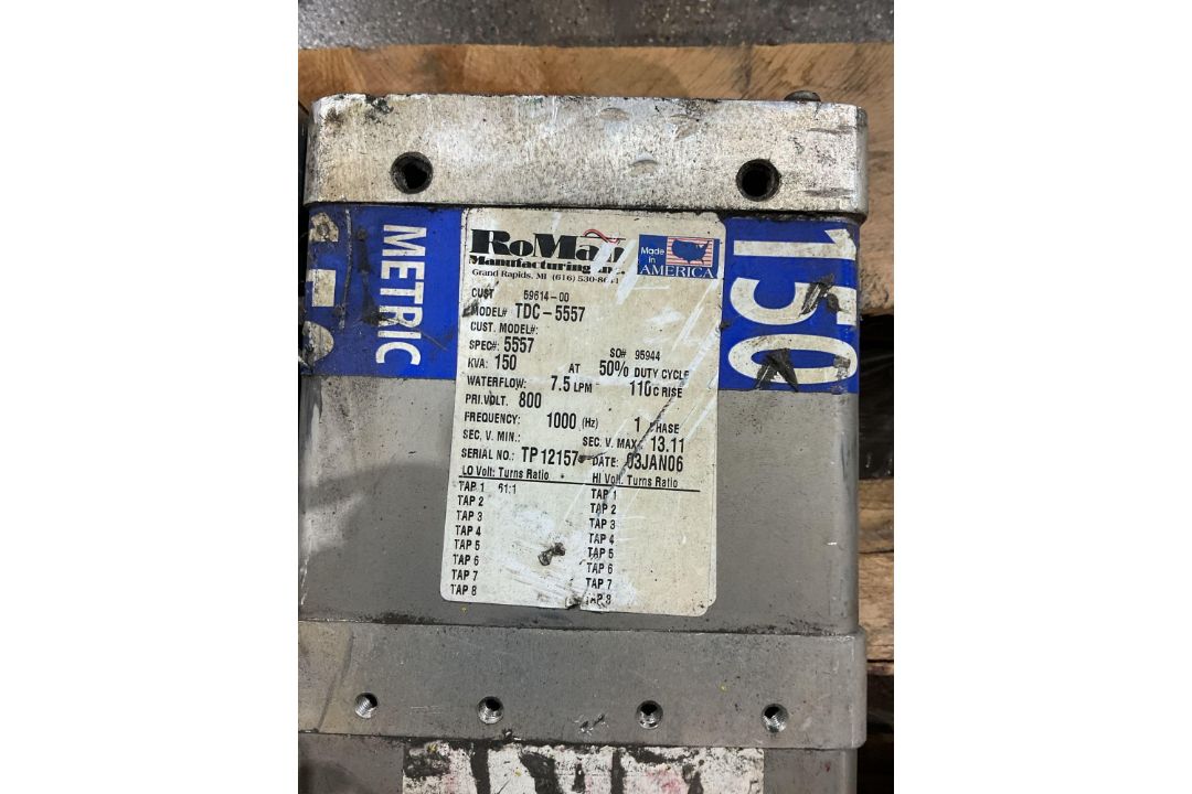 RoMan Manufacturing TDC-5515 800V 100 KVA RESISTANCE WELDING TRANSFORMER USED LOT OF 2 - Image 5 of 10