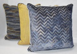 3 x Assorted Luxury Cushions from an Exclusive Multi-million Pound Estate - Ref: K633 - WH2 / BOX4 -