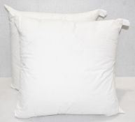 Pair of PRATESI Luxury Square Down-Filled Bed Pillows - Dimesions (approx): H65 x W65cm – Ex-Display
