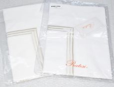 Pair of PRATESI 'Three Lines' Luxury 100% Egyptian Cotton Pillowcase Shams with Light Gold